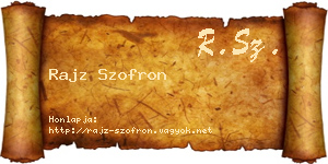 Rajz Szofron névjegykártya
